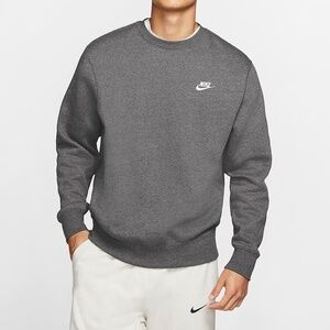 Nike Sportswear Club Fleece Crewneck Sweatshirt Grey Gray Size Large
